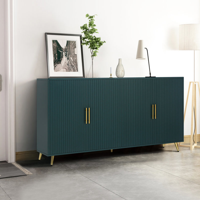 Meuble audio-vidéo bleu marine avec rangement spacieux et meuble télé