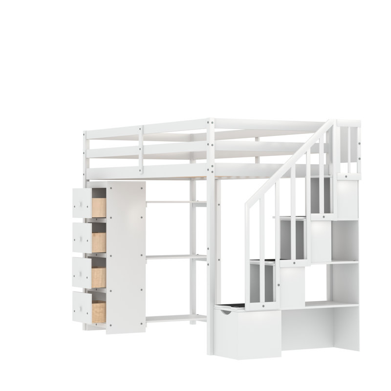 Lit mezzanine simple Ohlone Kids, Blanc