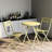 3 Patio Bistro , Yellow - Metal Chairs And Table With Foldable Function For Decks 3 Piece Outdoor Relaxation