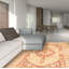 Tapis décoratif en laine noué à la main de conception unique new age de style perse pakh 18/20 ivoire 6 pi 1 po x 9 pi 1 po