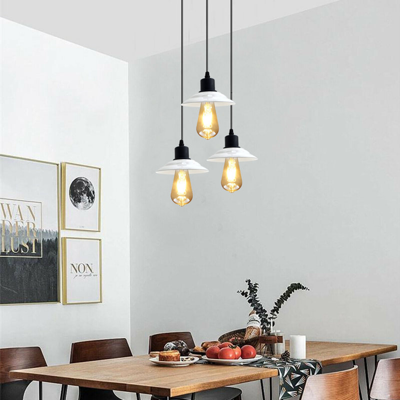 Tybalt 3 - Light White Cone Pendant, No