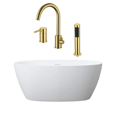 Baignoire de trempage autoportante en acrylique 67 po. X 32 po. Avec robinet