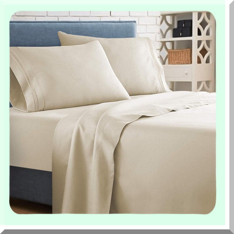 RusticLux Bedding Set - 3-Piece Microfiber Sheets, Deep Pockets Fitted Sheet, Hypoallergenic & Breathable, Luxury Softness