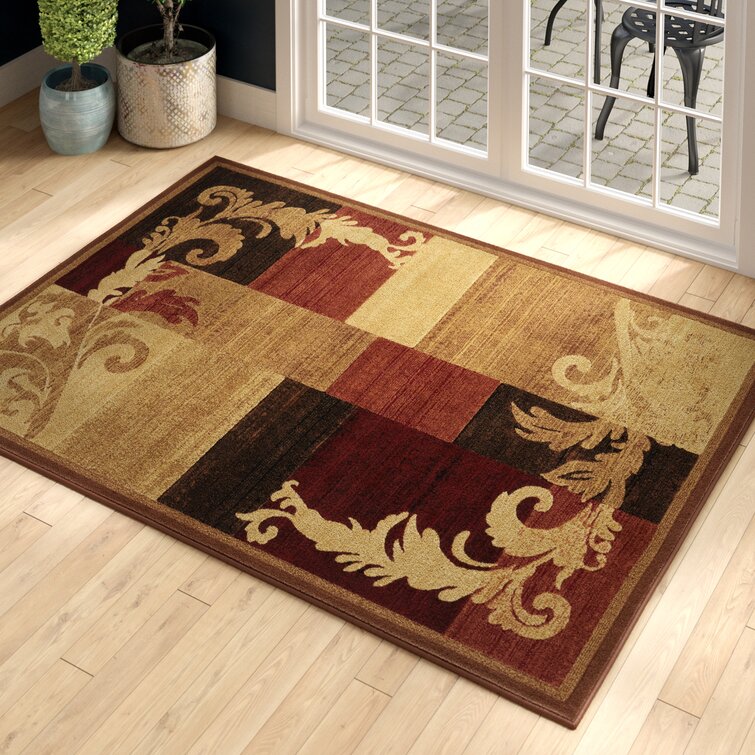 Esqueda Floral Brown/Red Area Rug