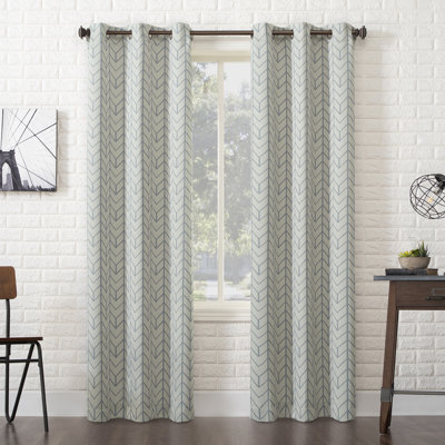 Polyester Chevron Blackout Curtain Panel