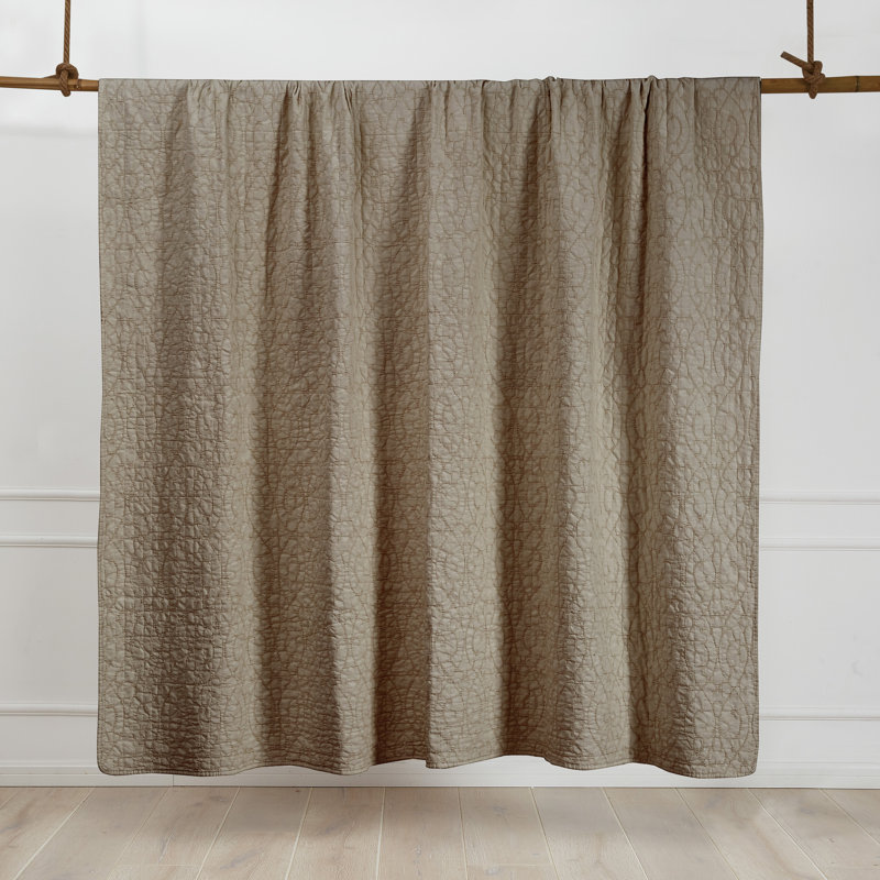 Beckett Polyester Quilt Set by Levtex Home, Twin Quilt + 1 Twin Sham, Taupe