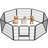 Foldable Heavy Duty Metal Dog Play Pen with Door (Set of 8)-80010605