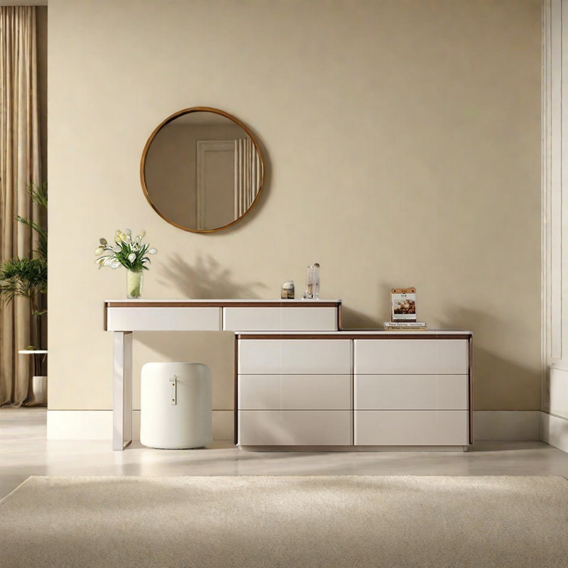 Coiffeuse de chambre à coucher de style crème
