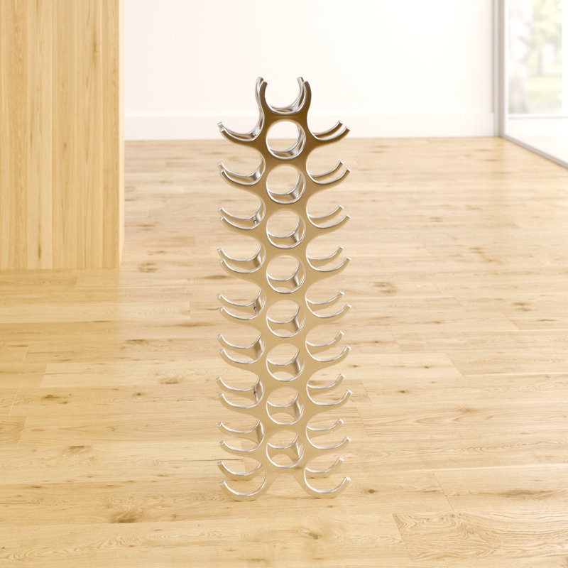 Ridlon Floor Wine Bottle Rack in Silver