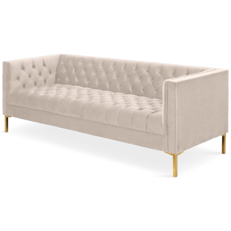 Dunkelberger 82.5'' Velvet Sofa, Light Gray