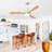 Indoor 52 Inch Ceiling Fan With Dimmable Led Light 6 Speed Remote 3 Wood Blade Reversible DC Motor For Bedroom