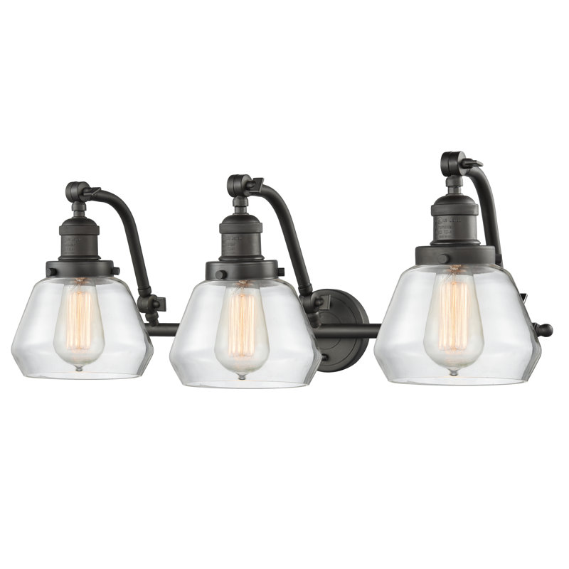 Éclairage pour salle de bain 3 lumières à intensité variable Keefe, Bronze huilé, Ampoule DEL 6 watts Vinage, Transparent