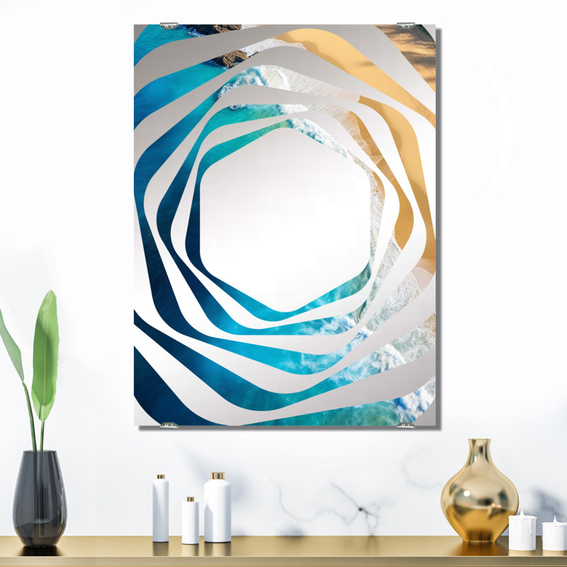 Gateville - Grand miroir mural Coastal Beach, 32 po x 24 po
