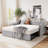 Twin Size Upholstered Daybed with Pop Up Trundle-1746652103