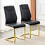 De 6 chaises de salle à manger, sièges rembourrés en similicuir, pieds en métal doré rembourrés, pour des endroits variés, et chaises à la mode, rembourrage en polyuréthane noir, revêtement, différentes pièces, confortable-116737811-116737814-116737812