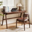 Bureau d'ordinateur 100% bois d'hévéa massif, bureau d'écriture rétro avec tiroir, pied en A robuste, 39,37 po x 21,62 po, table d'étude de bureau à domicile très épaisse de 1,38 po-1628062294
