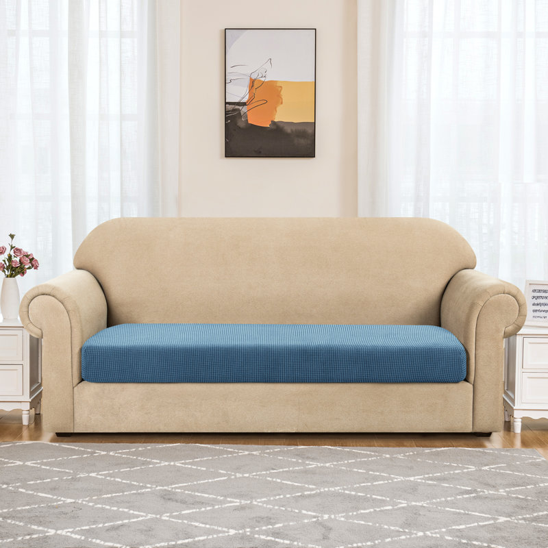Housse extensible pour causeuse à coussins carrés / rectangulaires extensible, Ivoire