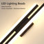 2-Light 48Cm Black 3000K Flush Mounted Sconce