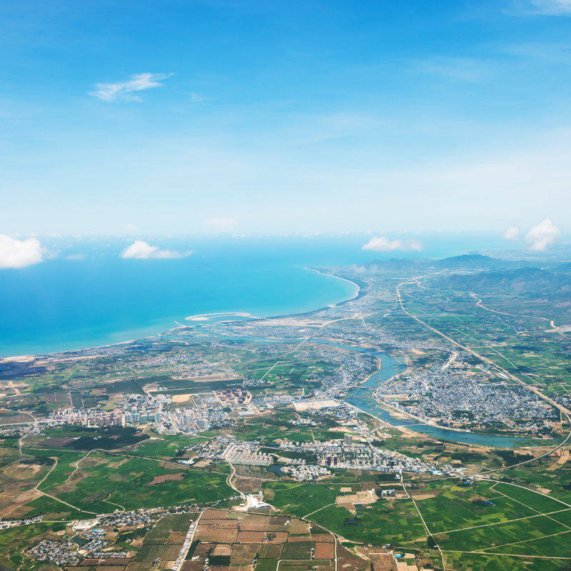 Aerial View Of Bay by Baona - Wrapped Canvas Print, 76cm H x 76cm W