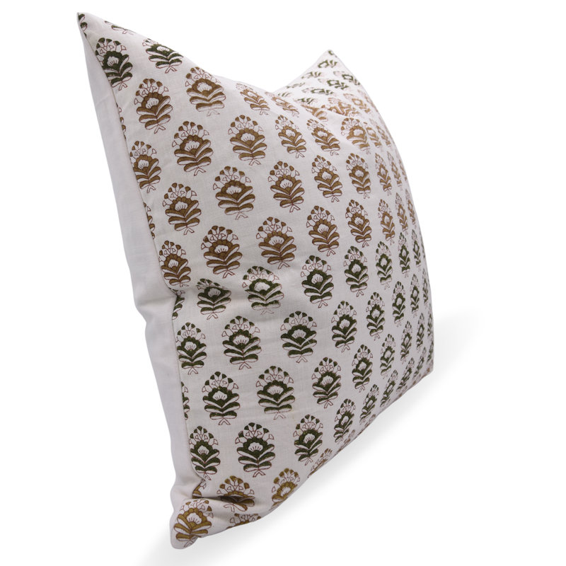 Couvre-oreillers à motif de blocs fabriqués à la main Fab Divine - Bheesma, 14 po x 14 po