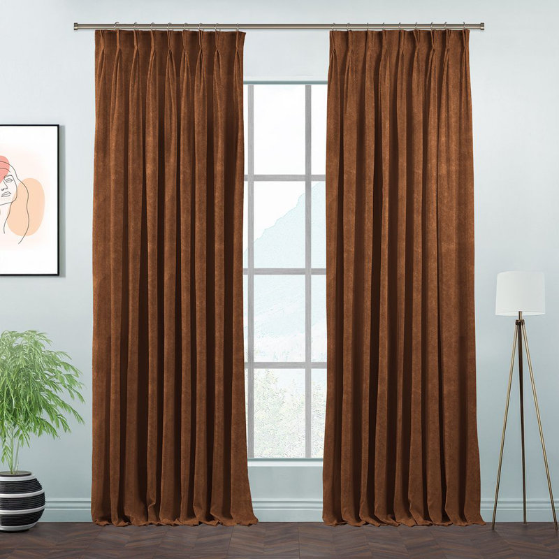 Room Darkening Single Curtain Panel, Bronze, 245 W x 295 D cm