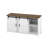 Farmhouse Storage Cabinet with Sliding Barn Doors and Drawers,Buffet Table with Power Outlet-637632292