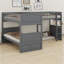 Lit superposé avec lit mezzanine attaché, avec deux tiroirs-813805092