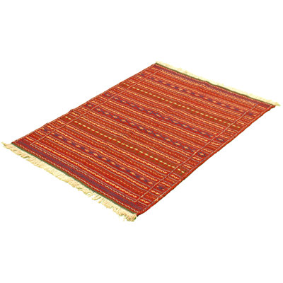 Tapis décoratif en laine noué à la main de conception unique 3 pi 7 po x 4 pi 11 po new age kashkoli