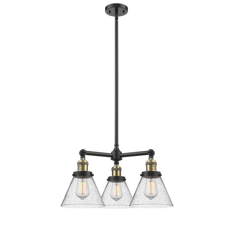 Lustre classique/traditionnel à 3 lumières Ellison, H 22 po x l 13 po x P 13 po, Cuivre antique