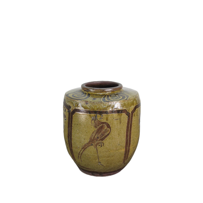 Asian Classic Handmade Pottery Jar