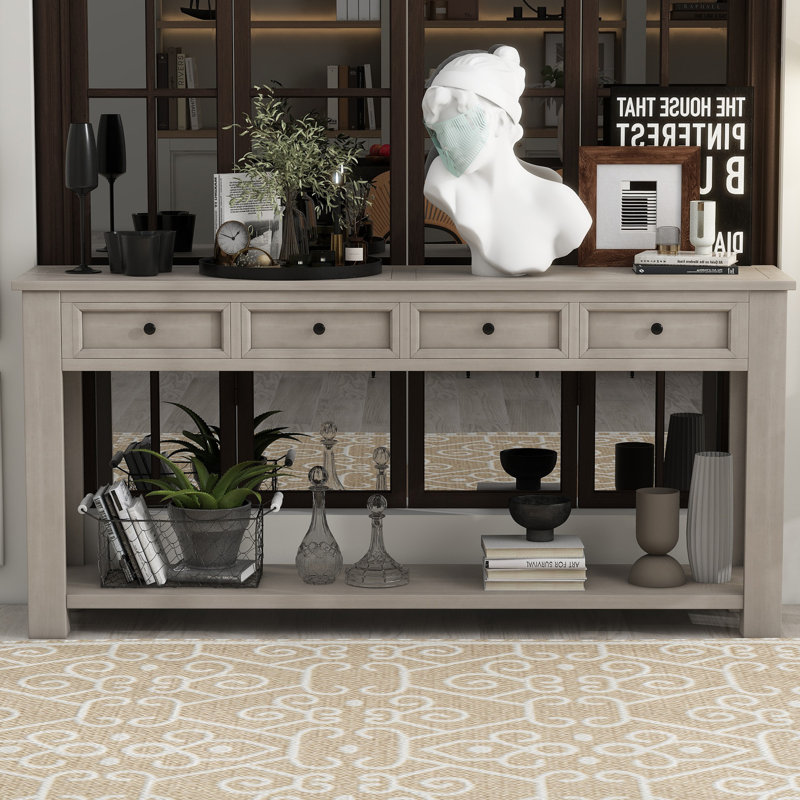 Hagberg 64.23'' Console Table, Gray Wash