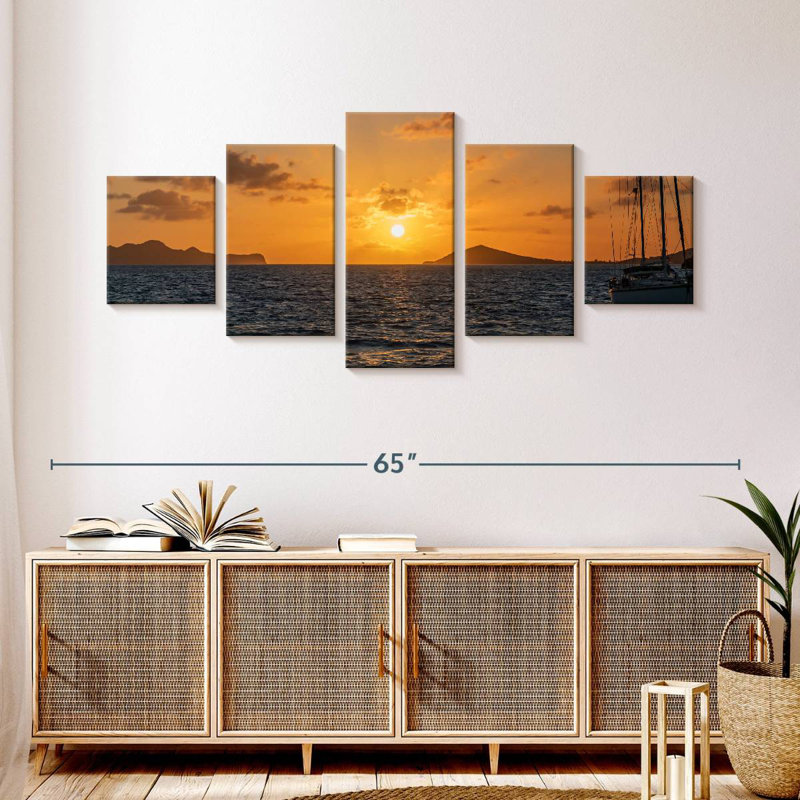 Coucher de soleil, H 24 po x l 55 po