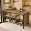 Îlot de cuisine de 63 po avec rangement et sièges, grande table fixe pour îlot de cuisine avec tablettes ouvertes pour la cuisine et la salle à manger