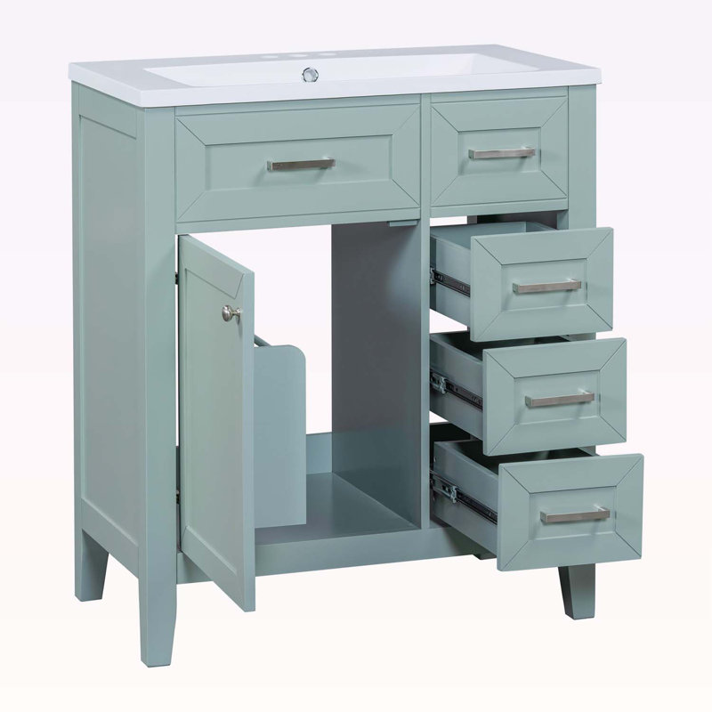 Meuble-lavabo 30 po avec lavabo, Vert