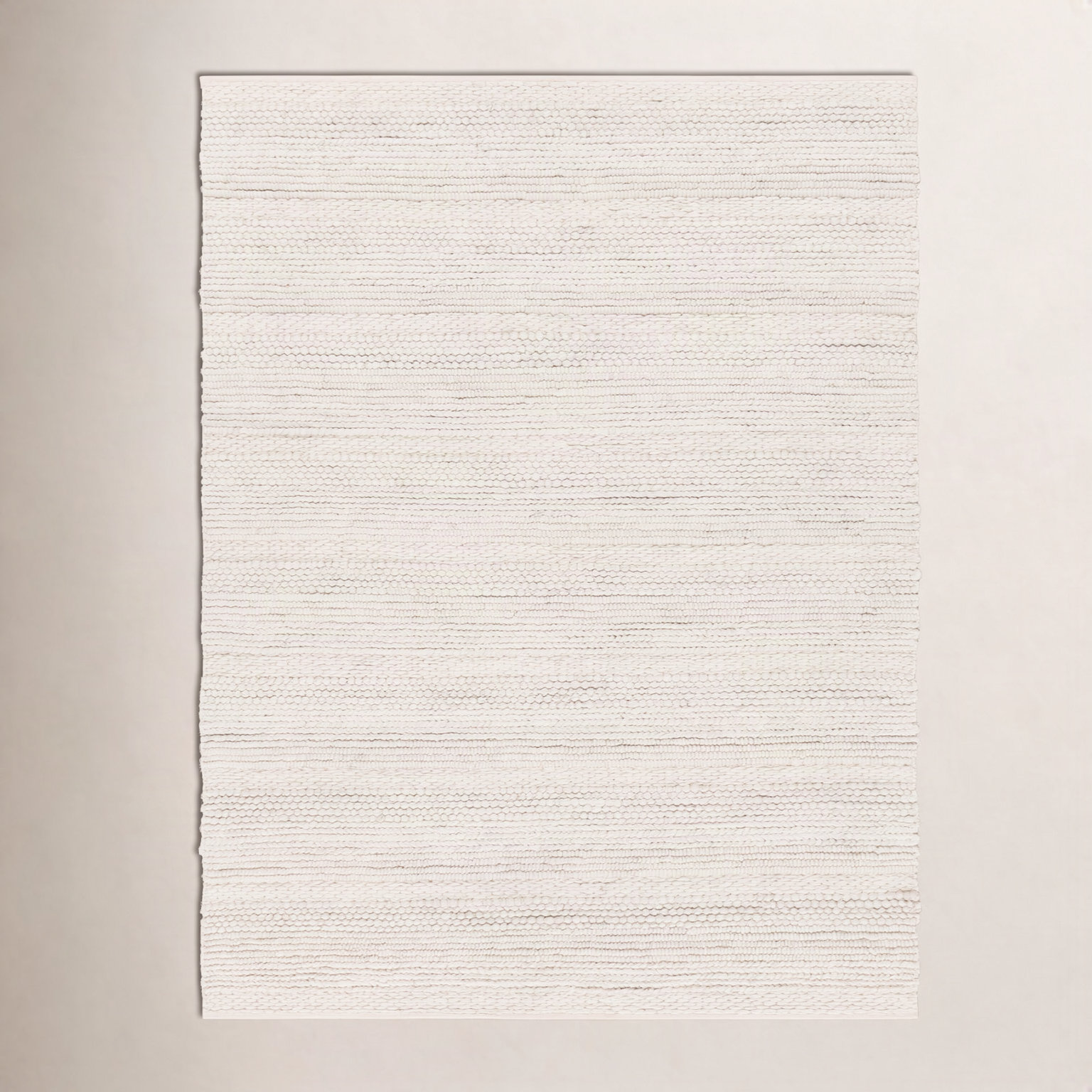 Zekia Ivory Hand-Woven Wool Rug, Rectangle 8' x 10'