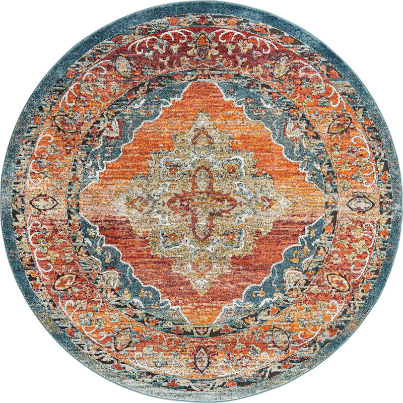 Charian Oriental Indoor Rug, Round 7'10"