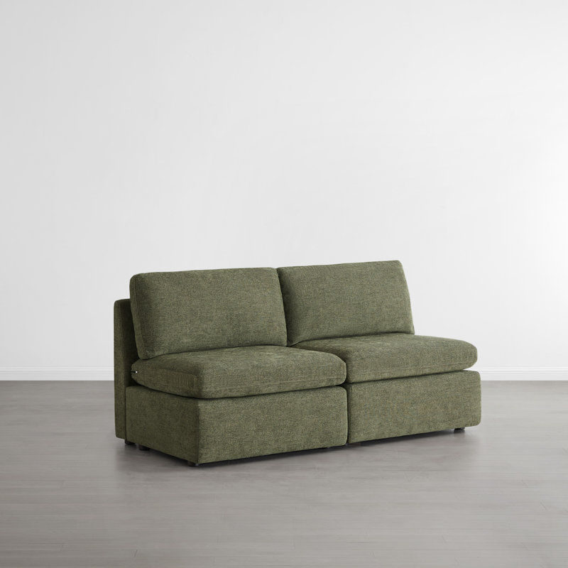 Fauteuil modulaire rembourré Winfree, Vert