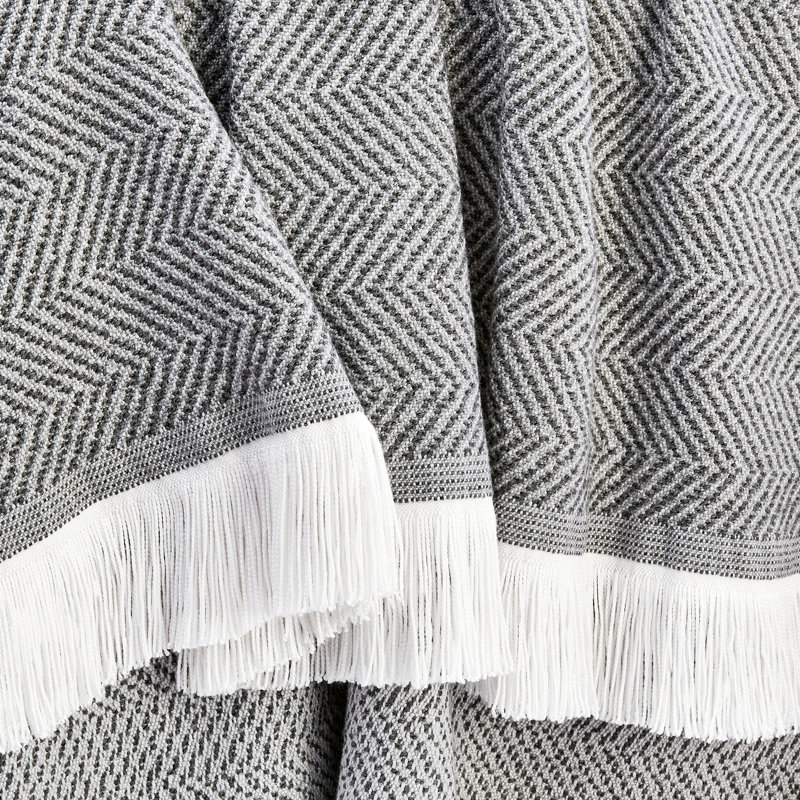 Sunbrella Eakins Throw Blanket, Pewter
