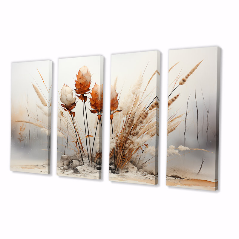 Ensemble d'art mural rétro 4 pièces Botanica Herbs IV - Herbs, H 32 po x l 64 po