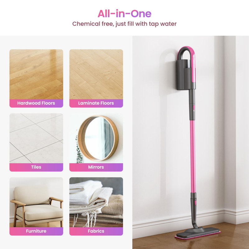 Schenley 18-in-1 Steam Mop with Detachable Handheld Steamer for Hard Floors, Walls, Grouts, Tiles, includes Multi-purpose Accessories, Washable Microfiber Pads and Disposable Pads