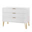 Commode cannelée 35 po Dumbo en blanc (3 tiroirs)-173075563