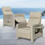 Fauteuil inclinable d'extérieur en osier avec table Dasai-185028928-185028959