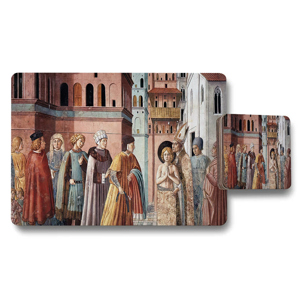 Medieval City Scene Placemat And Coaster Set With Historic Artwork