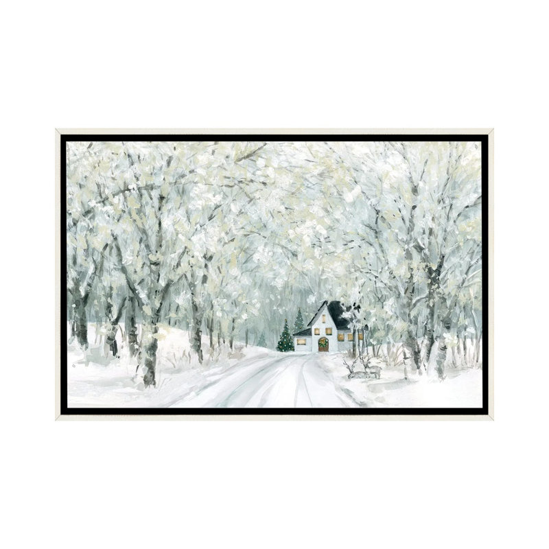 Christmas Lane, Encadrement blanc vieilli, H 26 po x l 40 po x P 1,5 po