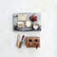 Marble Cheese Server Set With Mango Wood Stand, Black, Set Of 4