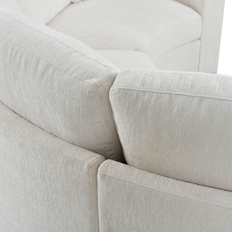 Canapé modulaire courbé modulaire, 2 ensembles de canapés semi-circulaires en chenille à 3 places, canapé rond moderne à assise profonde avec revêtement doux, canapé contemporain pour salon et appartement