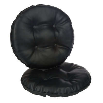 Non-Slip Faux Leather Barstool Seat Cushion, 14-Inches Round