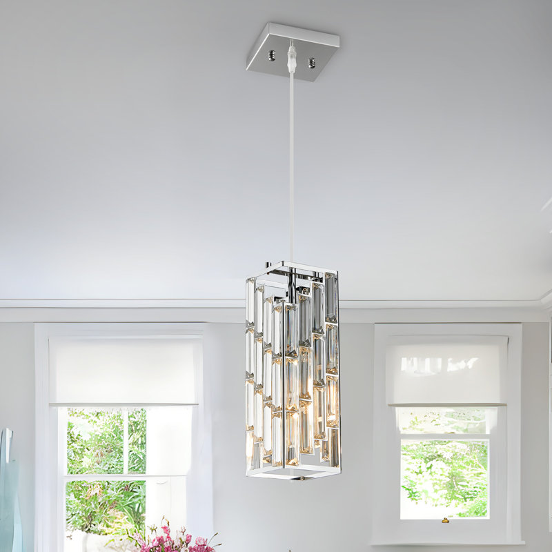 Catine - Pendant Lights Kitchen Island, Adjustable Pendant Light Fixture for Kitchen Island Dinning Room Bedroom, 1, Chrome