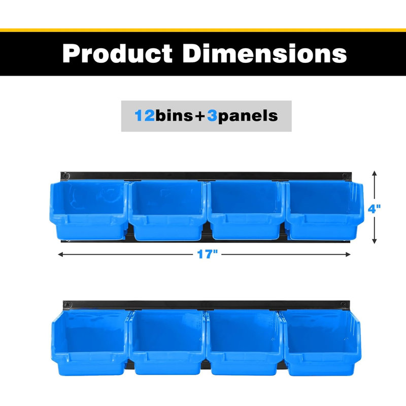 Bacs de rangement muraux, bacs de rangement suspendus en plastique