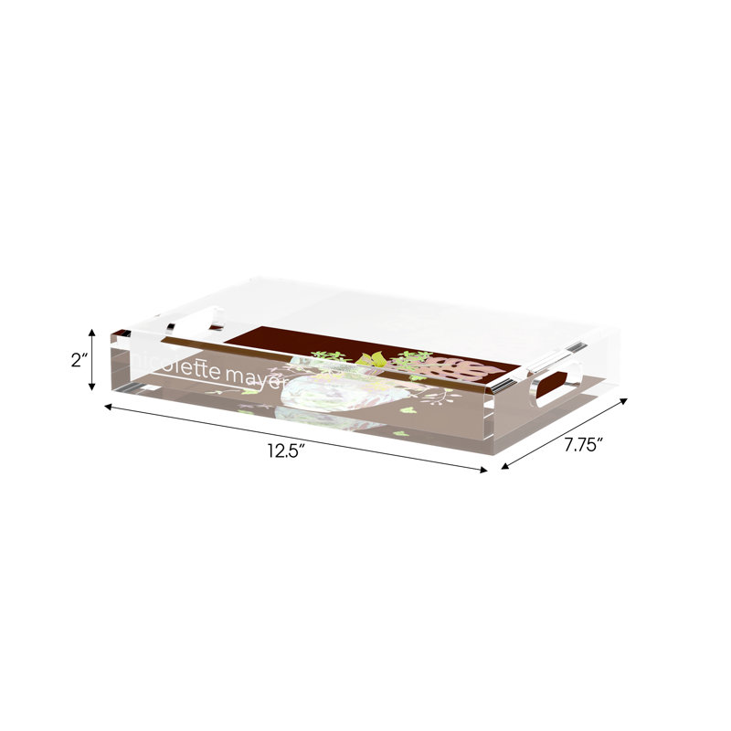 Monkey Large Jungle Acrylic Rectangle Decorative Tray, Green Which, 17"W x 10.5"D x 2"H